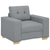 Sofa Set with Cushion with Pillow Grey Fabric
