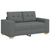 Sofa Set with Cushion with Pillow Grey Fabric