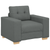 Sofa Set with Cushion with Pillow Grey Fabric