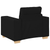 Sofa Set with Cushion with Pillow Black Fabric