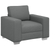 Sofa Set with Cushion 3 pcs Grey 219 x 77 x 82 cm Fabric