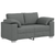 Sofa Set with Cushion 3 pcs Grey 219 x 77 x 82 cm Fabric