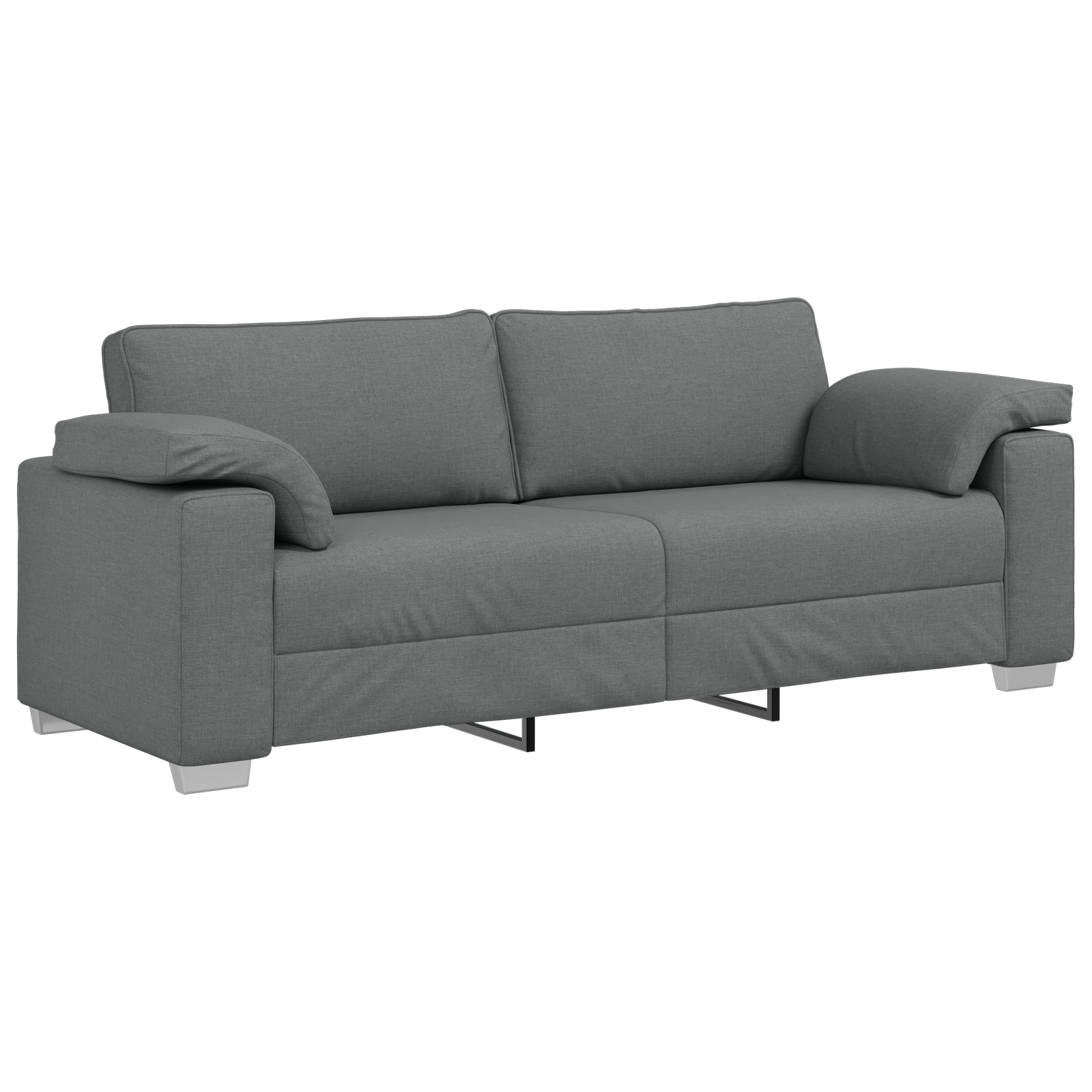 Sofa Set with Cushion 3 pcs Grey 219 x 77 x 82 cm Fabric