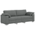 Sofa Set with Cushion 3 pcs Grey 219 x 77 x 82 cm Fabric