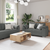 Sofa Set with Cushion 3 pcs Grey 219 x 77 x 82 cm Fabric