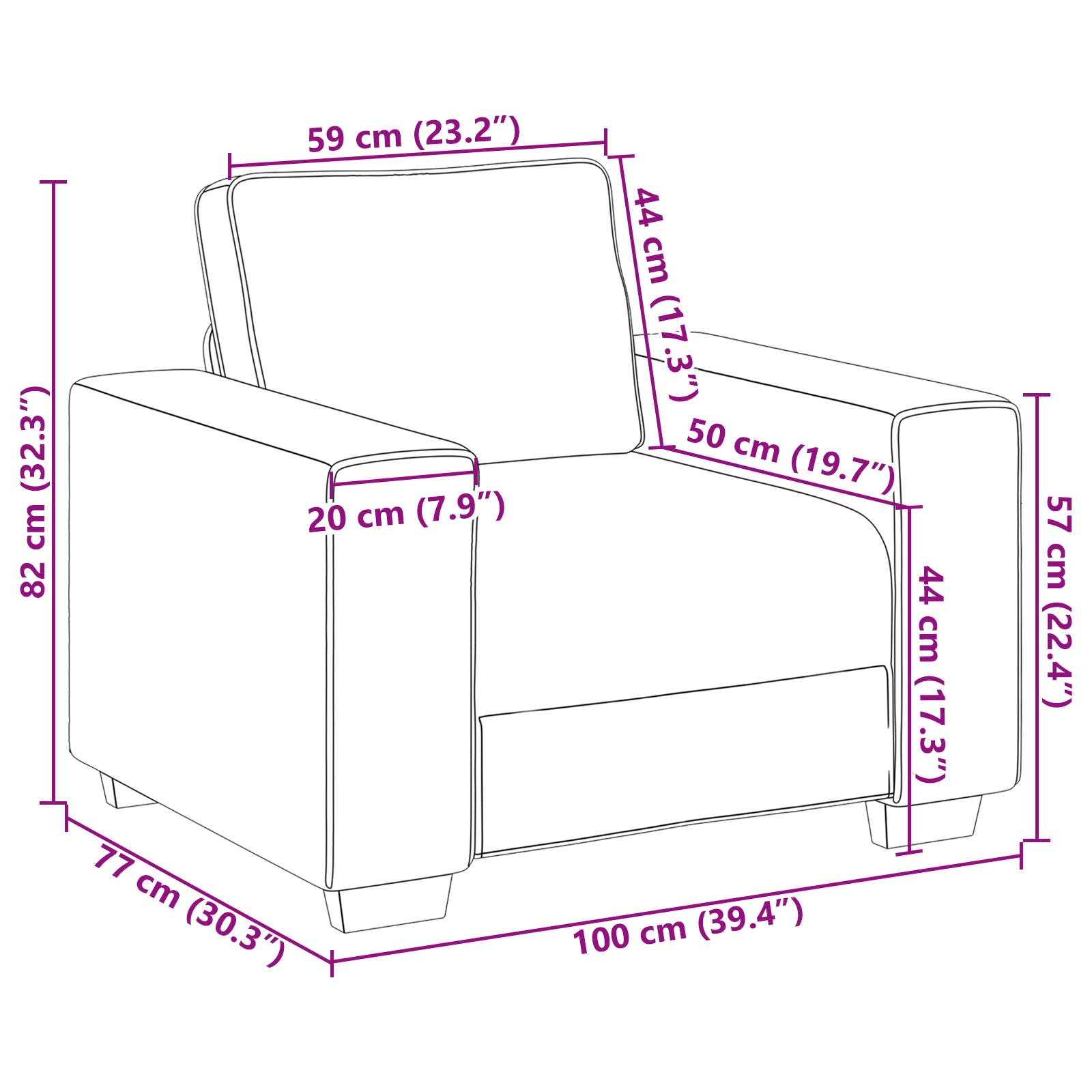 Sofa Set with Cushion 3 pcs Grey 219 x 77 x 82 cm Fabric