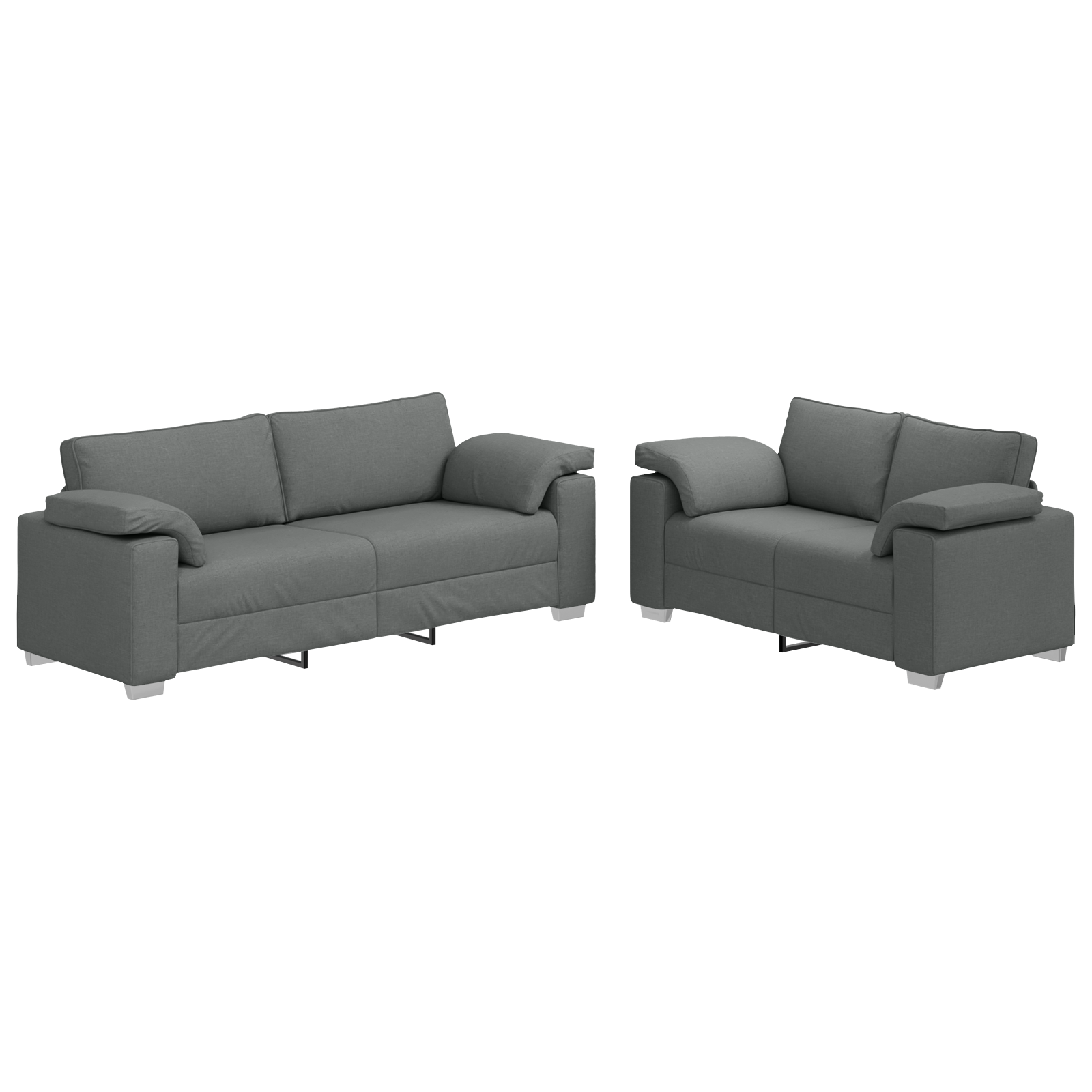 Sofa Set 2 pcs Dark grey 219 x 77 x 82 cm Fabric