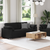 Sofa Set 2 pcs Black 219 x 77 x 82 cm Fabric