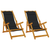 Folding Beach Chairs 2 Pack Black Solid Acacia Wood & Textilene