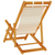 Folding Beach Chairs 2 Pack - Cream Acacia Wood & Textilene