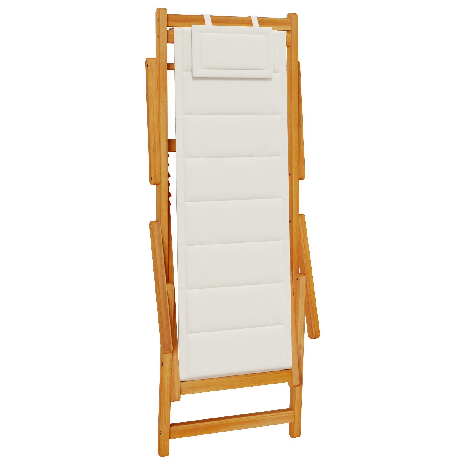 Folding Beach Chairs 2 Pack Light Grey Solid Wood Acacia & Textilene