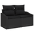 5 Piece Garden Sofa Set with Cushions Black Poly Rattan