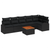 7 Piece Garden Sofa Set with Cushions Black Poly Rattan Acacia