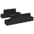 8 Piece Garden Sofa Set with Cushions Black Poly Rattan Acacia