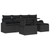 6 Piece Garden Sofa Set with Cushions Black Poly Rattan