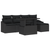 6 Piece Garden Sofa Set with Cushions Black Poly Rattan