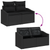 5 Piece Garden Sofa Set with Cushions Black Poly Rattan Acacia