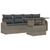 5 Piece Garden Sofa Set with Cushions Grey Poly Rattan