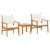 Garden Sofa Set 3 pcs Brown 45 x 45 x 38cm Solid Acacia wood