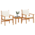 Garden Sofa Set 3 pcs Brown 45 x 45 x 38cm Solid Acacia wood