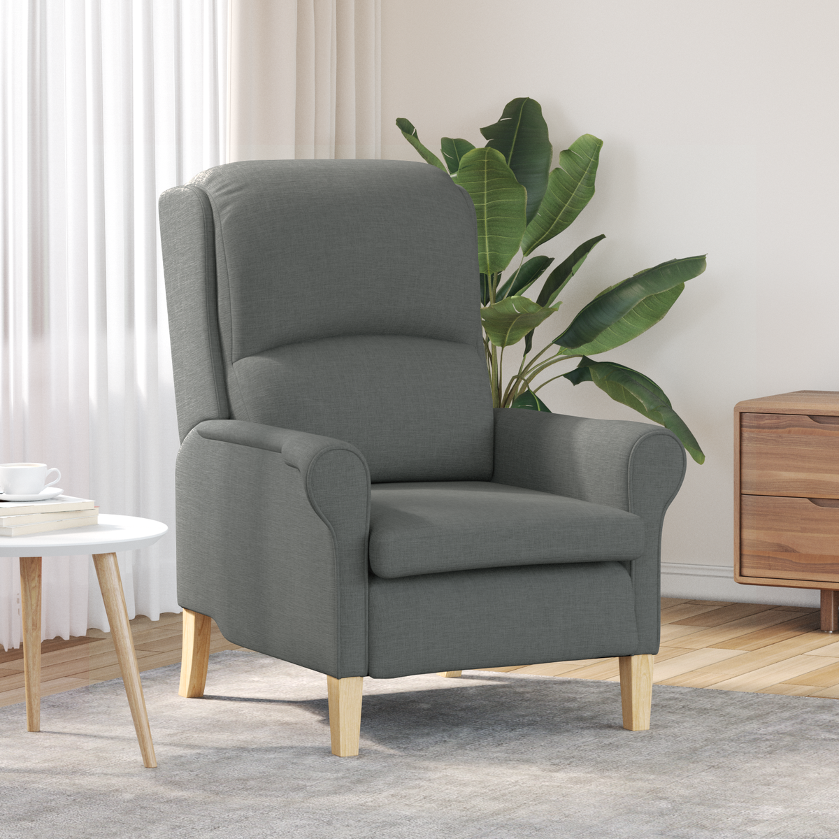 Armchair Dark grey Fabric