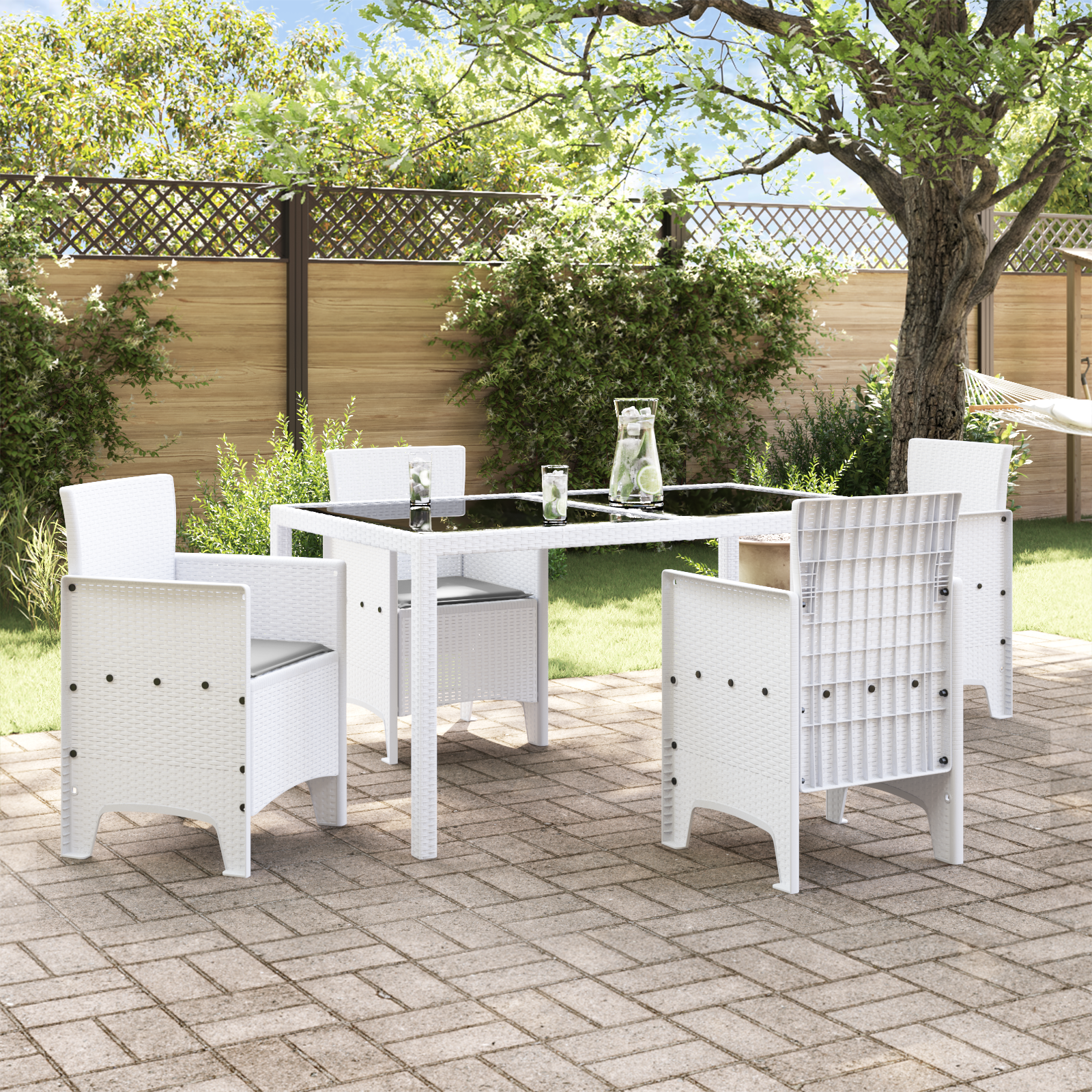 Garden Chair 4 pcs White 53 x 49 x 85 cm Polypropylene