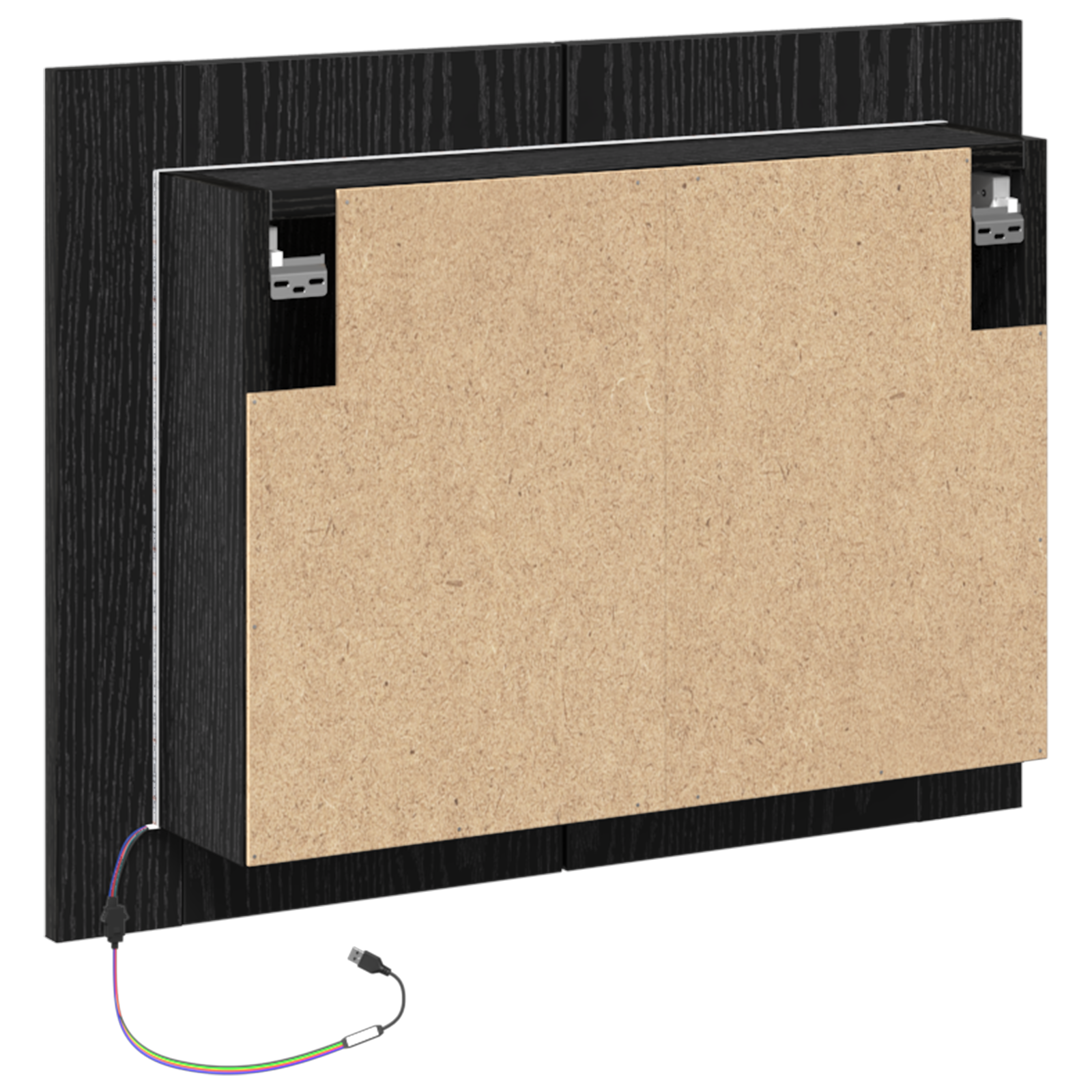 Bathroom Mirror Cabinet with Shelf Black oak 60 x 12 x 45 cm