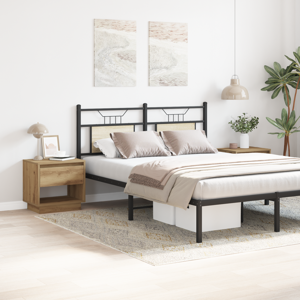 Nightstand 2 pcs Artisan Oak 45 x 34 x 44 cm Engineered Wood