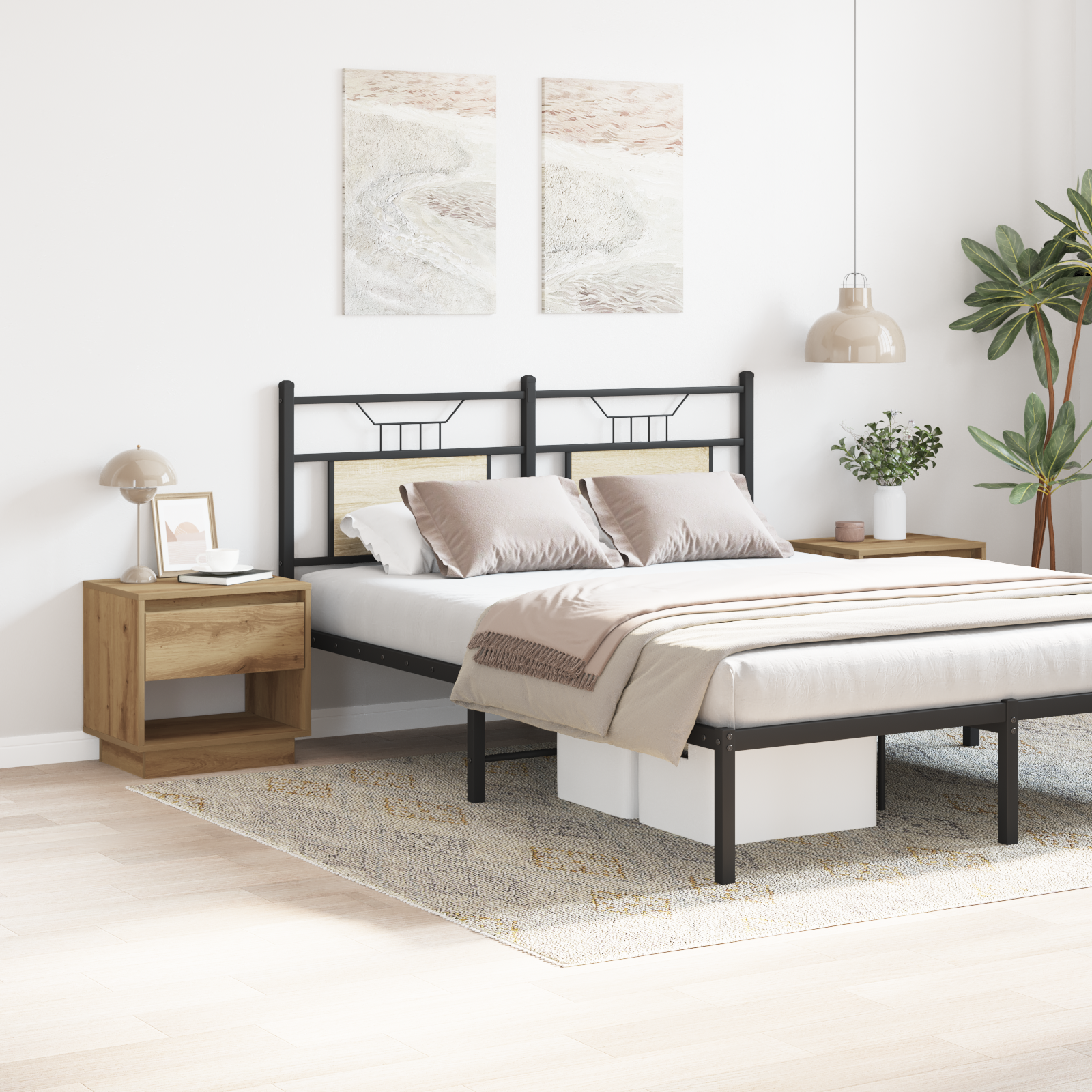 Nightstand 2 pcs Artisan Oak 45 x 34 x 44 cm Engineered Wood