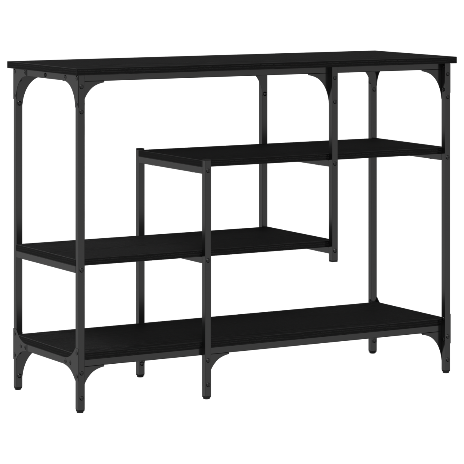 Console Table with Shelf Black oak 100 x 35 x 75 cm