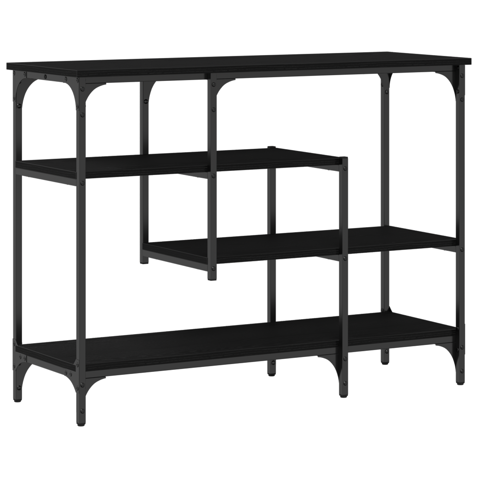Console Table with Shelf Black oak 100 x 35 x 75 cm