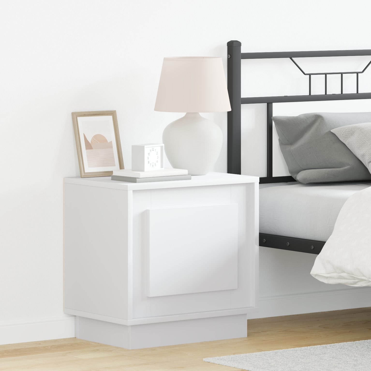 Bedside Cabinet White 44 x 34,5 x 45 cm Engineered Wood