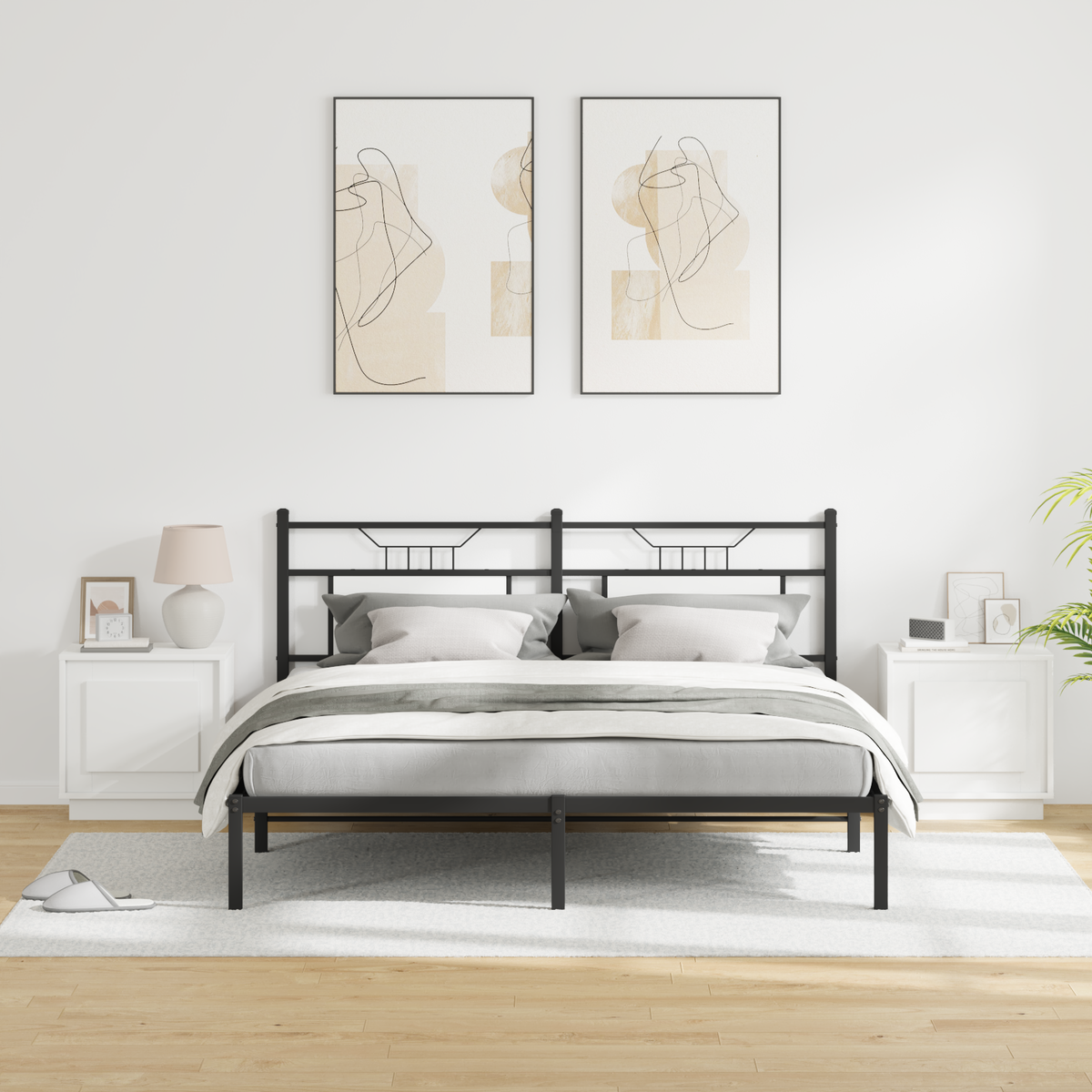 Bedside Cabinet 2 pcs White 44 x 34,5 x 45 cm Engineered Wood
