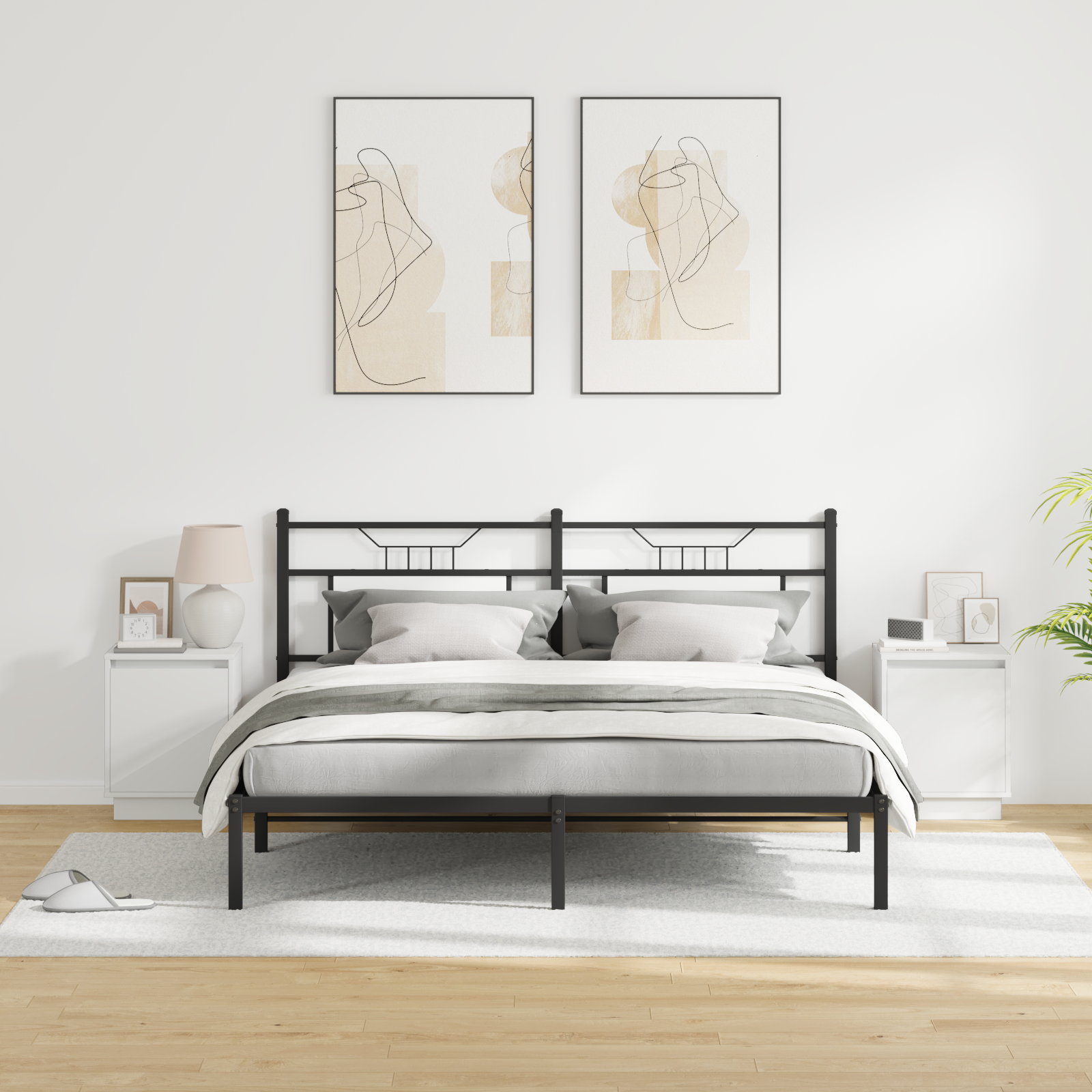 Bedside Cabinet 2 pcs White 39 x 34,5 x 50 cm Engineered wood