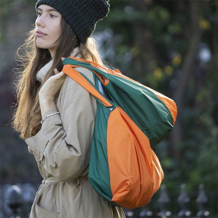 KIND BAG Reusable Bag - Medium| Bicolour Green & Orange-1954803105858195458