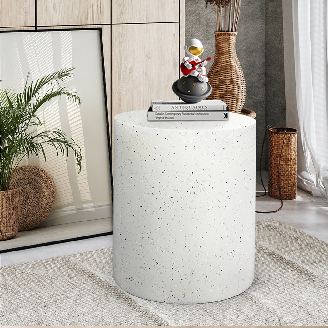 Levede Side Table Terrazzo Round Side Table Magnesia Stone Concrete Stool