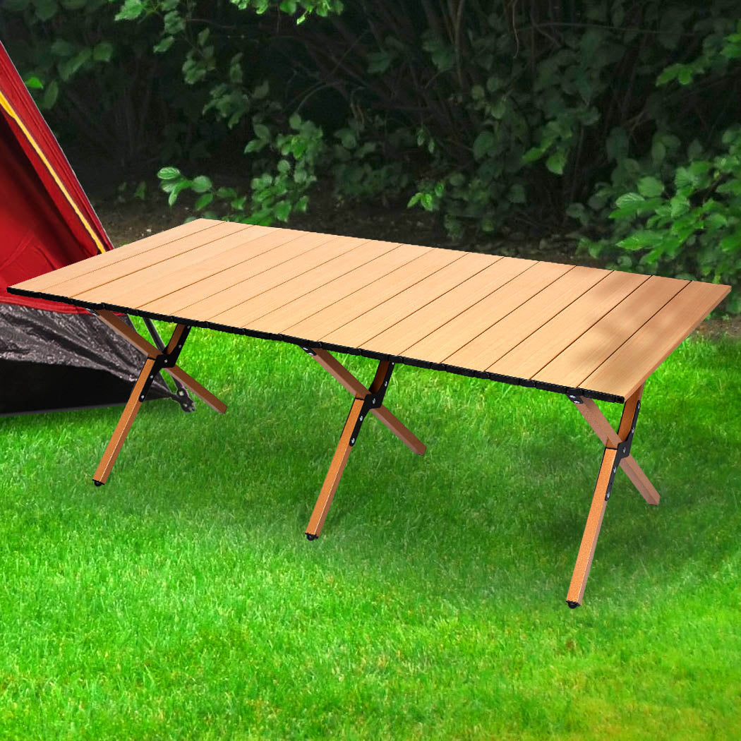 Levede Folding Camping Table Foldable Portable Picnic Outdoor Egg Roll BBQ Desk