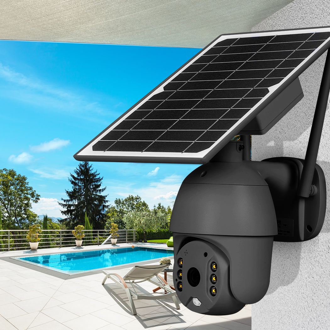 Solar Powered Security Camera Wireless System Rechargeable Outdoor Night Vision