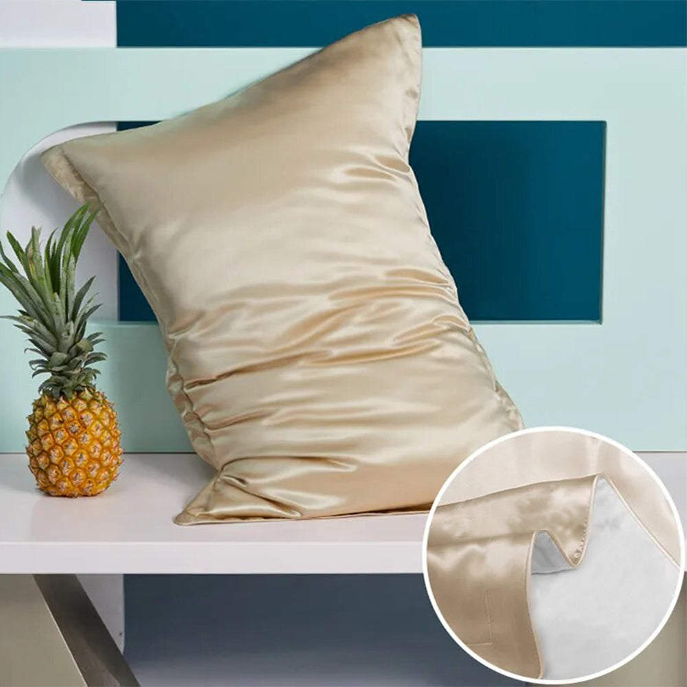 Anyhouz Pillowcase 50x75cm Coffee Pure Real Silk For Comfortable And Relaxing Home Bed