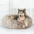 PaWz Pet Bed Cat Dog Donut Nest Calming Mat Soft Plush Kennel Brown Size M