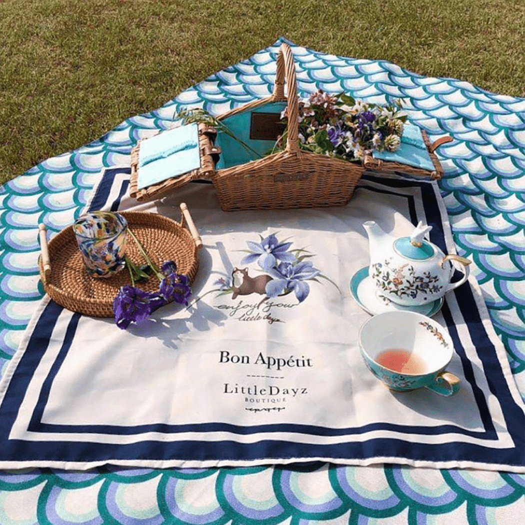 Little Dayz Boutique Emerald Cotton Picnic Mat 195*145-1954803098031624193