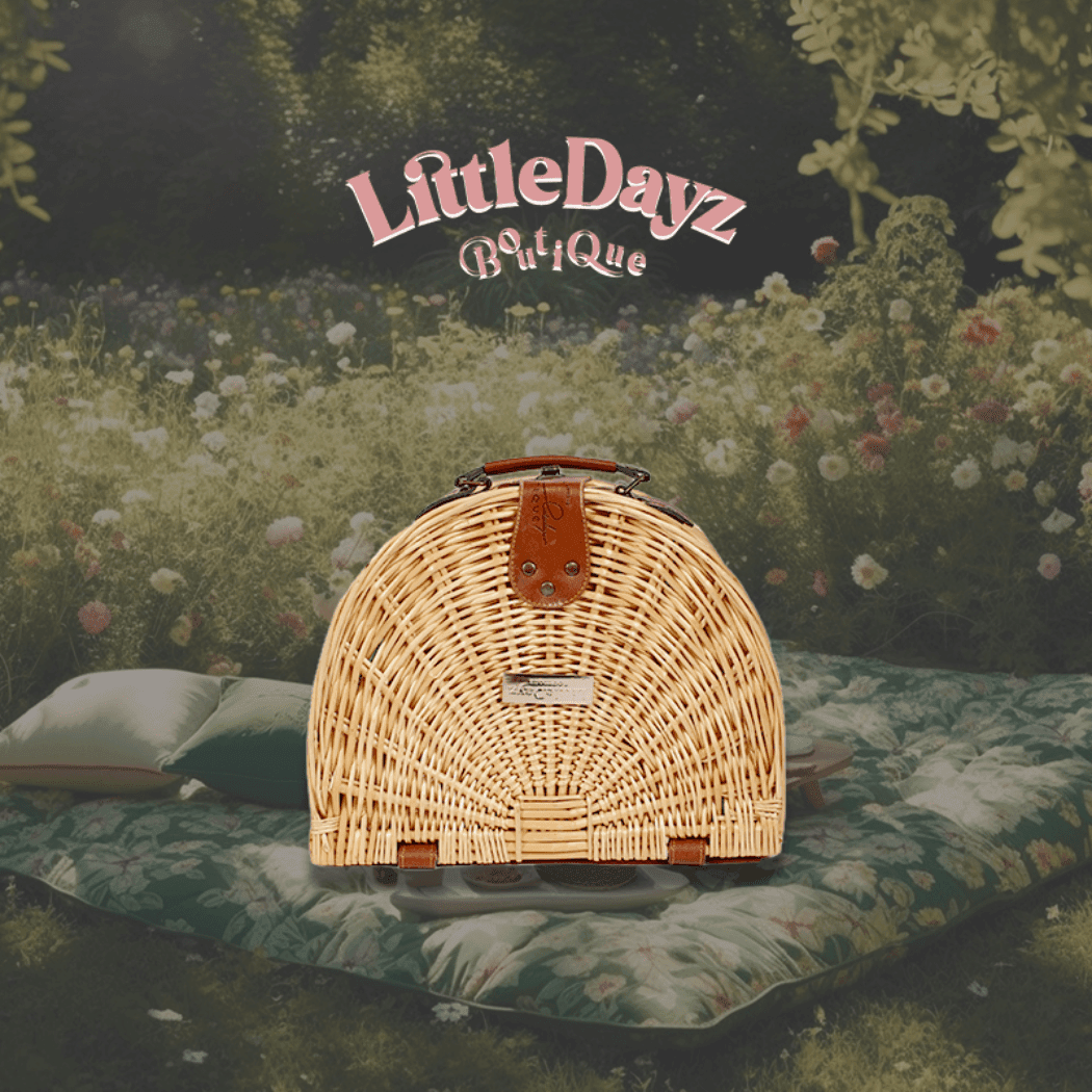 Little Dayz Boutique  Semi Round Picnic Basket-1954803097859657730