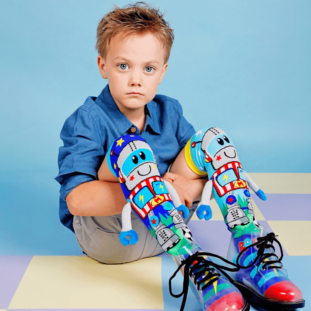 MADMIA Robot Socks With Arms Kids & Adults Age 6 - 99-1910112158700670980