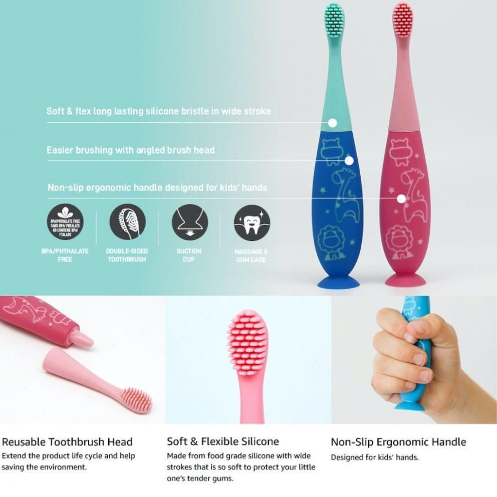 Marcus & Marcus - 24M+ Reusable Silicone Toothbrush blue-1910112441027661827