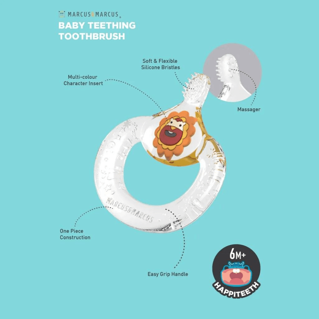 Marcus & Marcus- 6M+ Baby Teething Toothbrush Willo the Whale-Purple-1910112451395981316