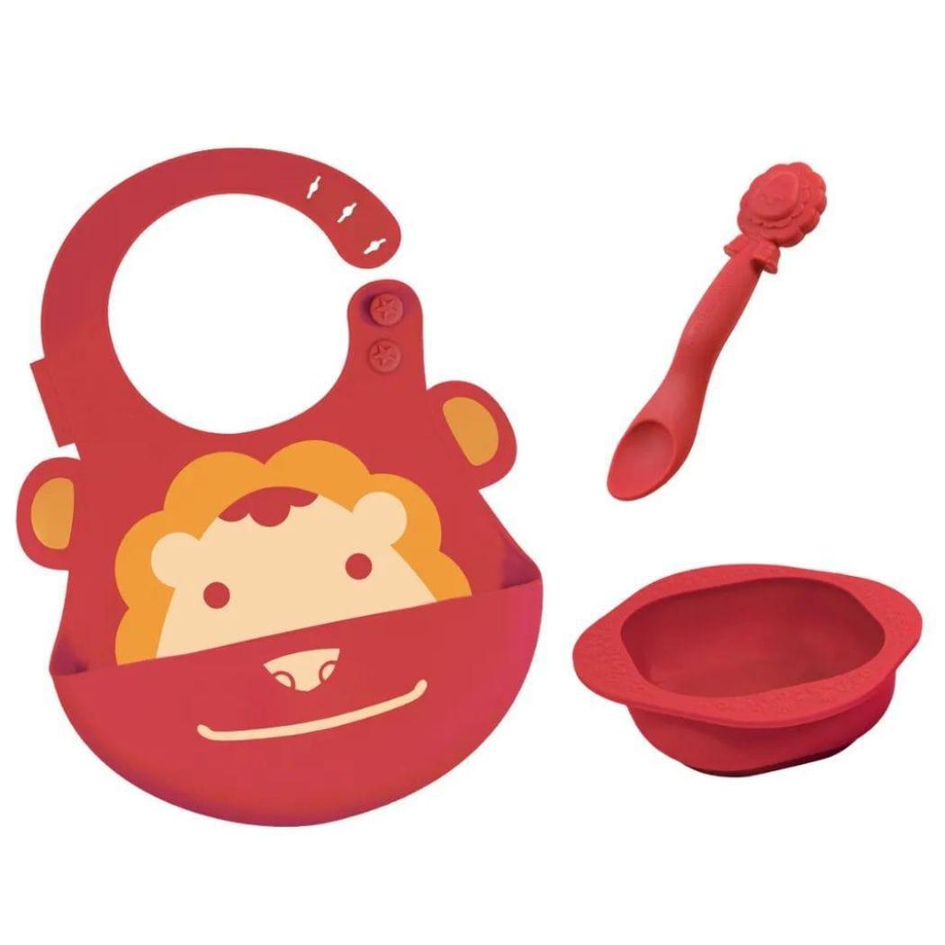 Marcus & Marcus-Baby Silicone Feeding Gift Set Marcus theLion- Red-1954803148275191808