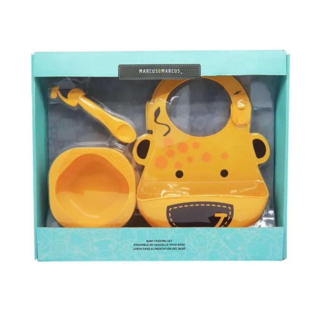 Marcus & Marcus-Baby Silicone Feeding Gift Set Lucas the Hippo- Blue-1910112442583748609