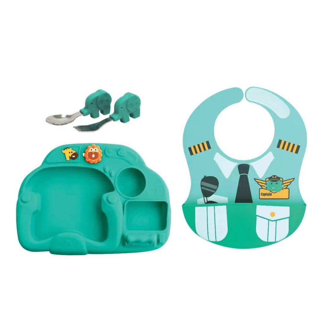 Marcus & Marcus - Creative Plate Toddler Mealtime Set Lucas Blue-1910112439786147840