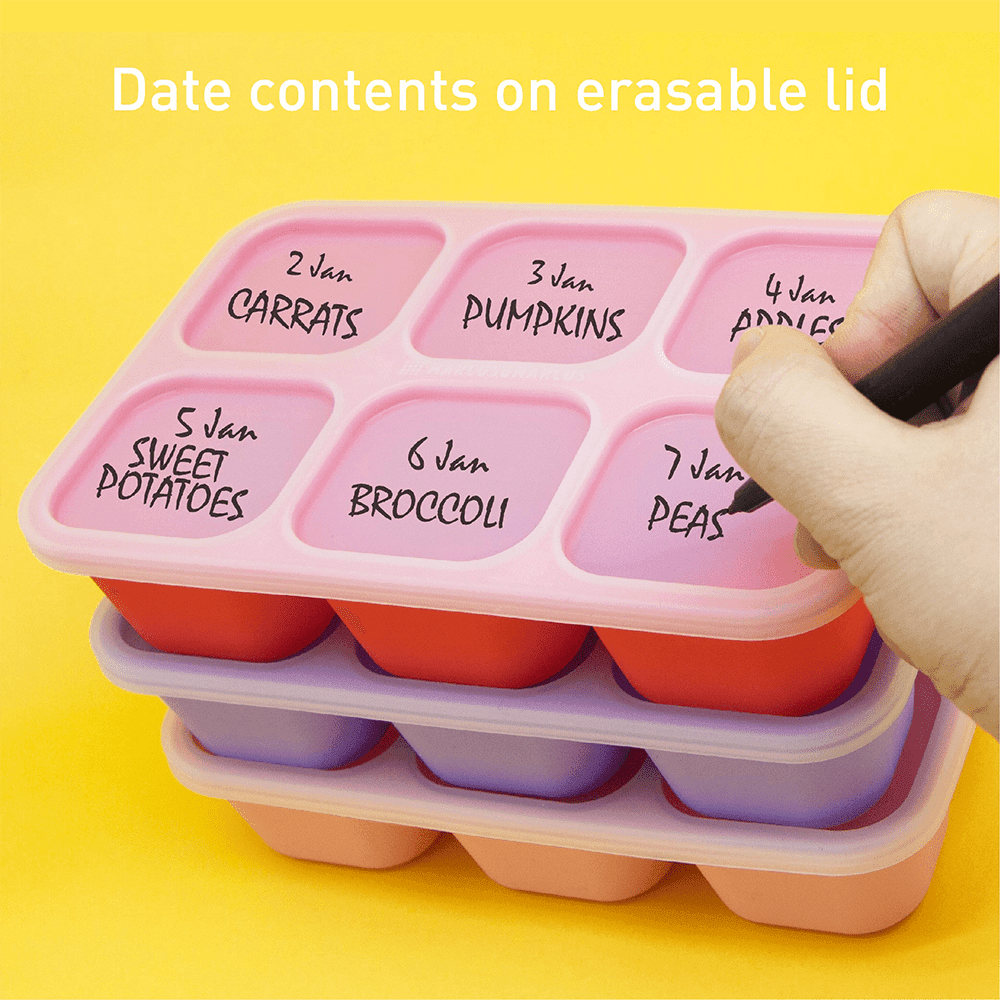 Marcus & Marcus-Food Cube Tray (1 o.z. x 8) Pocky the Pig-Pink-1954803148795285506