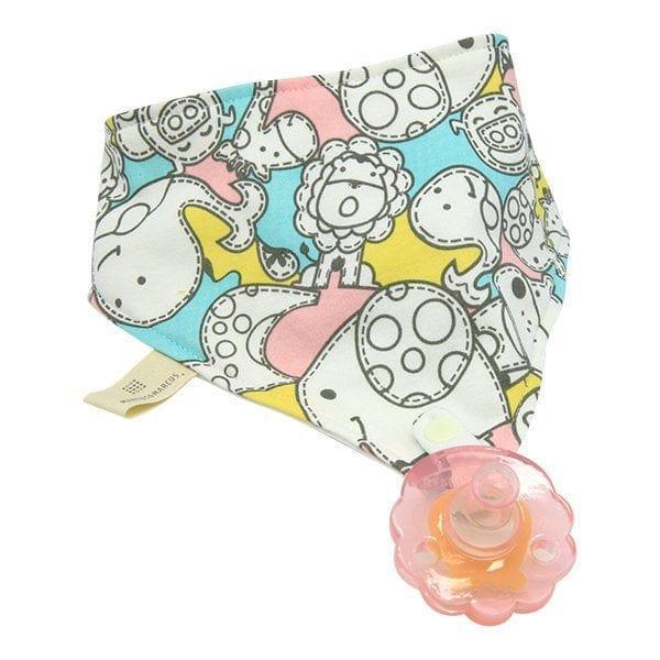 Marcus & Marcus- Organic Bandana Bib & Pacifier Bib Marcus the Lion- Red-1910112449315606528